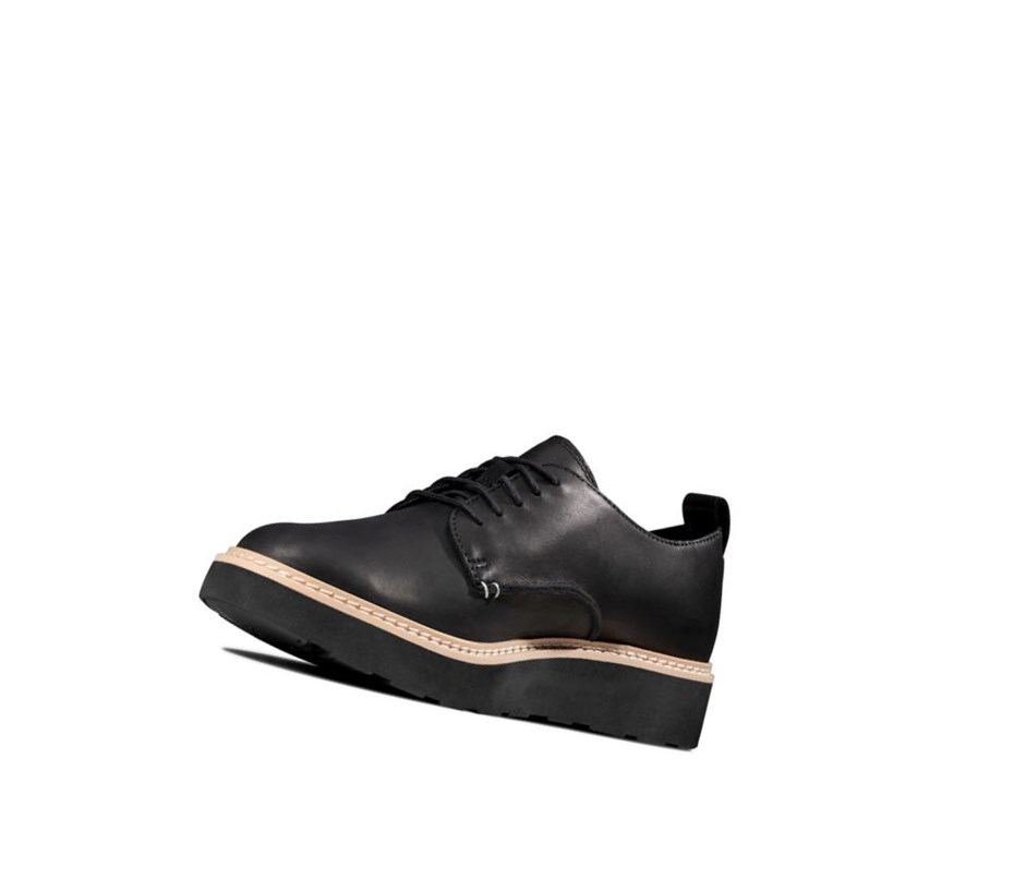 Zapatos Planos Clarks Trace Walk Cuero Mujer Negras | HVDA-75324