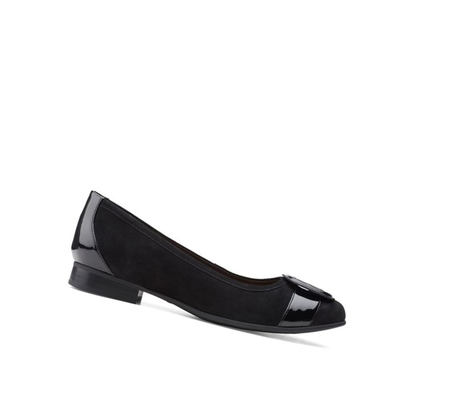 Zapatos Planos Clarks Un Blush Cove Gamuza Mujer Negras | QNIR-90625