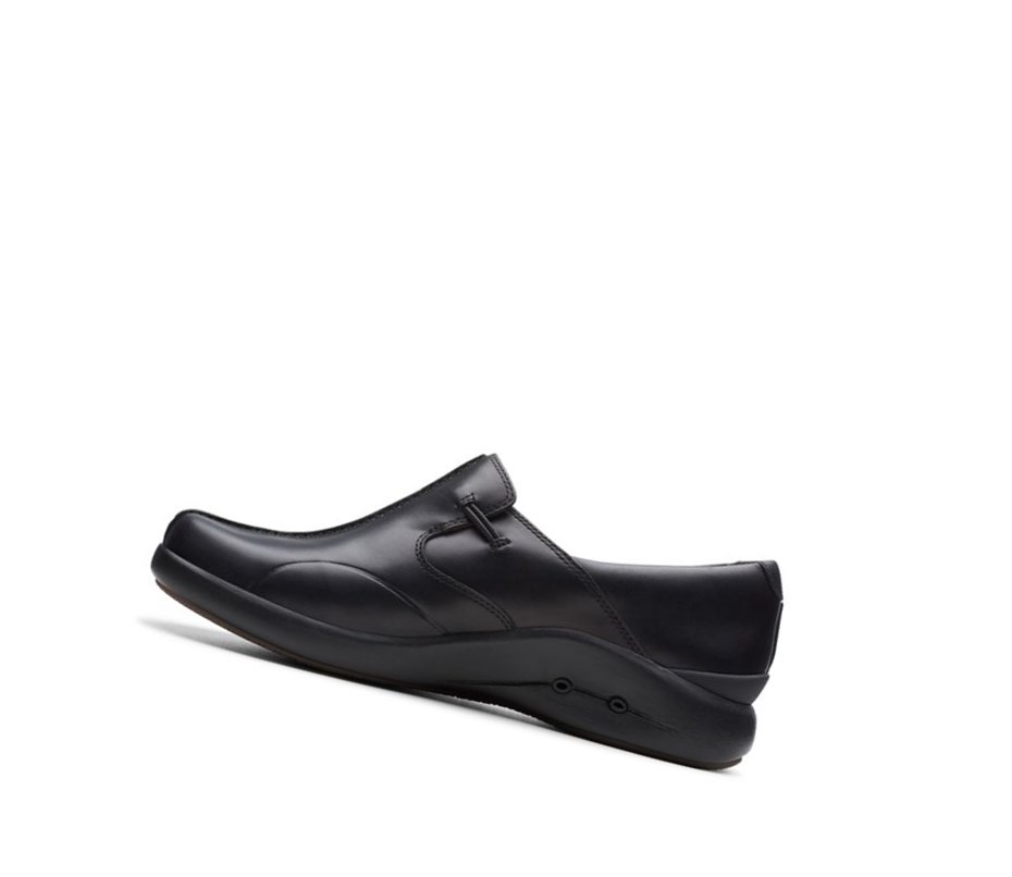 Zapatos Planos Clarks Un Loop 2 Walk Cuero Mujer Negras | QYAZ-56038