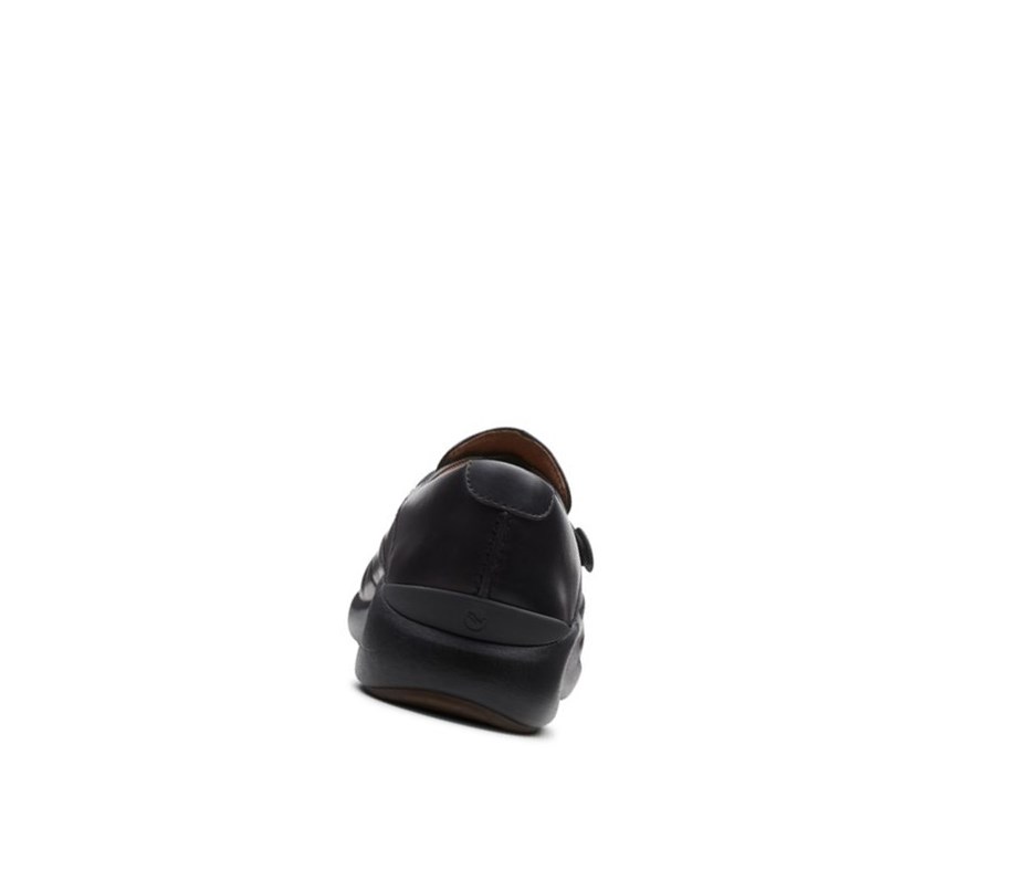 Zapatos Planos Clarks Un Loop 2 Walk Cuero Mujer Negras | QYAZ-56038