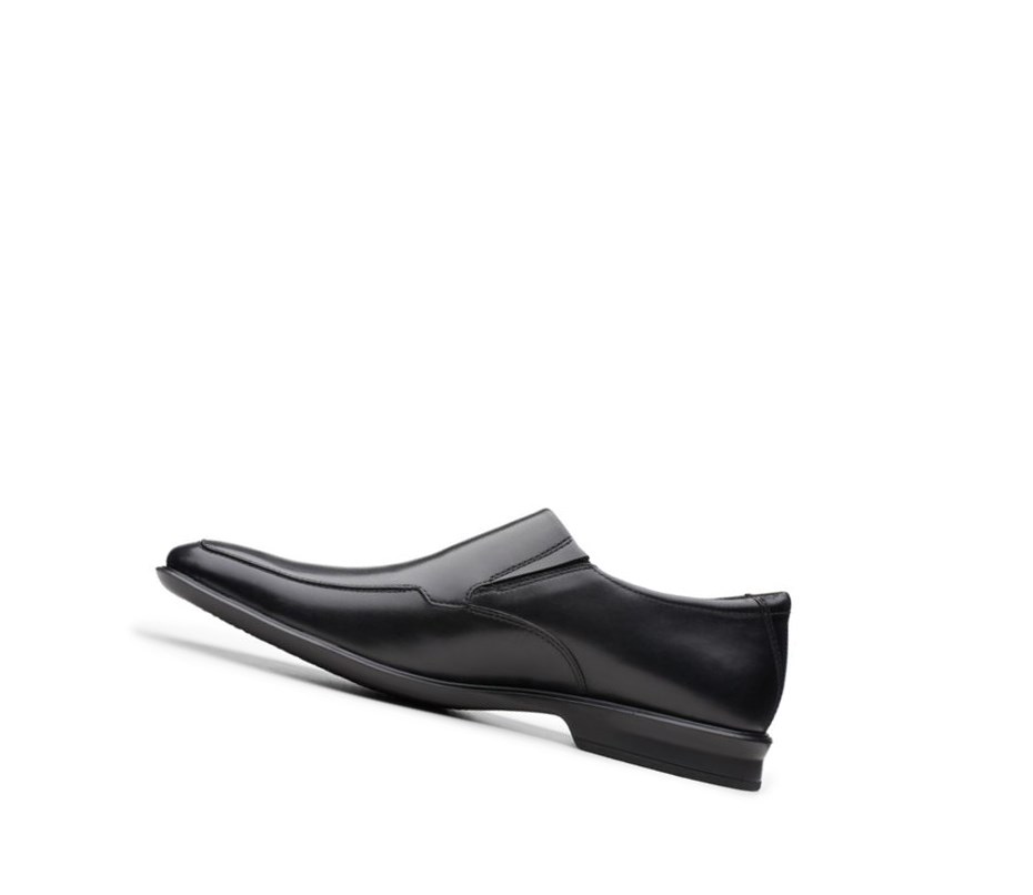 Zapatos Slip On Clarks Bensley Step Cuero Hombre Negras | ZKNO-63208