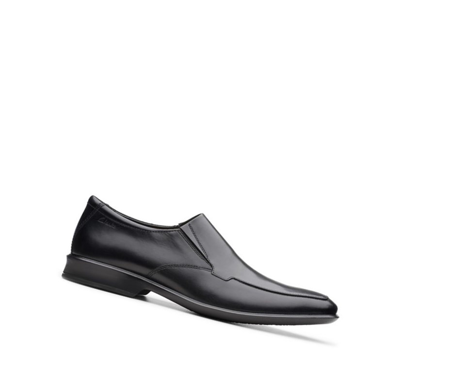 Zapatos Slip On Clarks Bensley Step Cuero Hombre Negras | ZKNO-63208