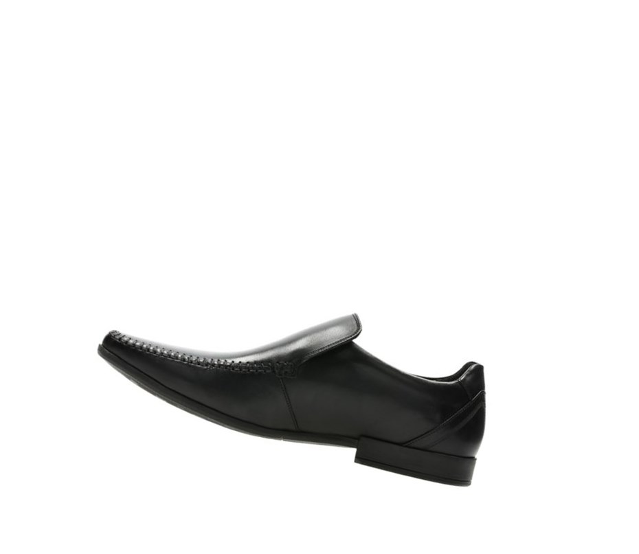 Zapatos Slip On Clarks Glement Seam Cuero Hombre Negras | ZPRI-48163