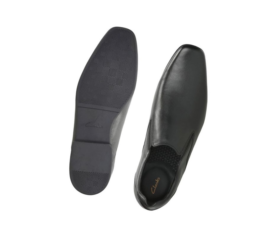 Zapatos Slip On Clarks Glement Slip Cuero Hombre Negras | ELXC-58270