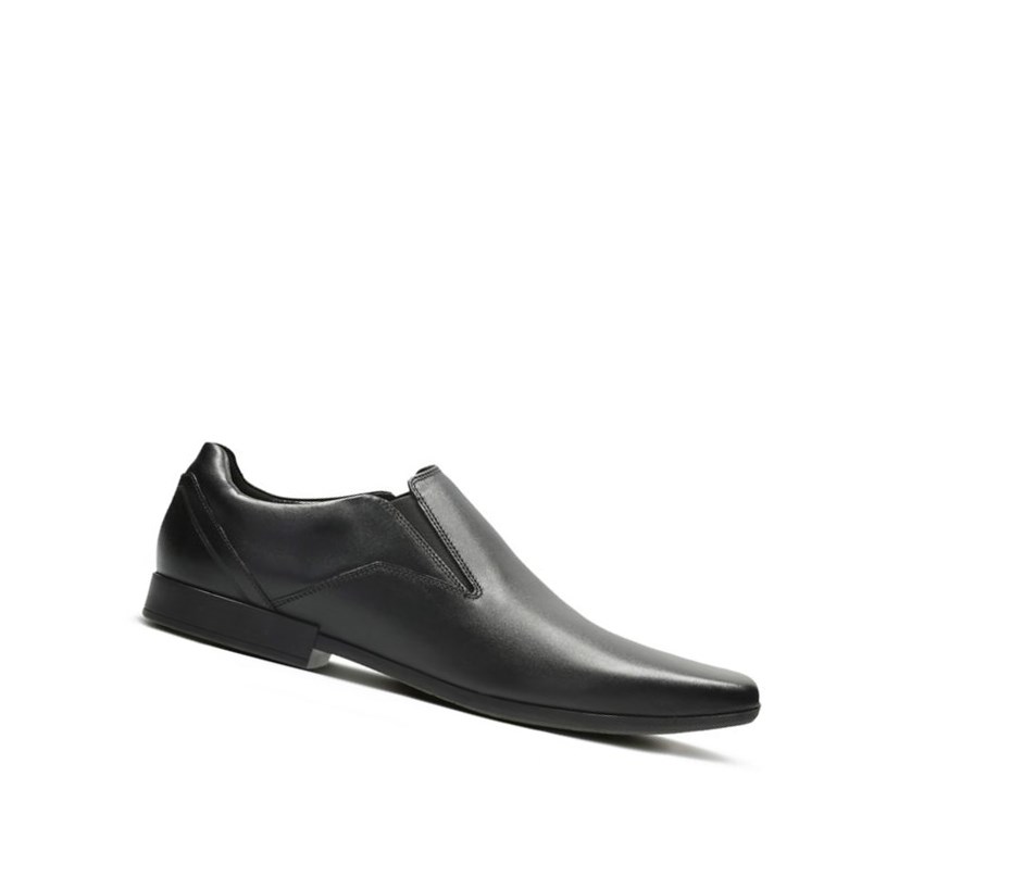 Zapatos Slip On Clarks Glement Slip Cuero Hombre Negras | ELXC-58270