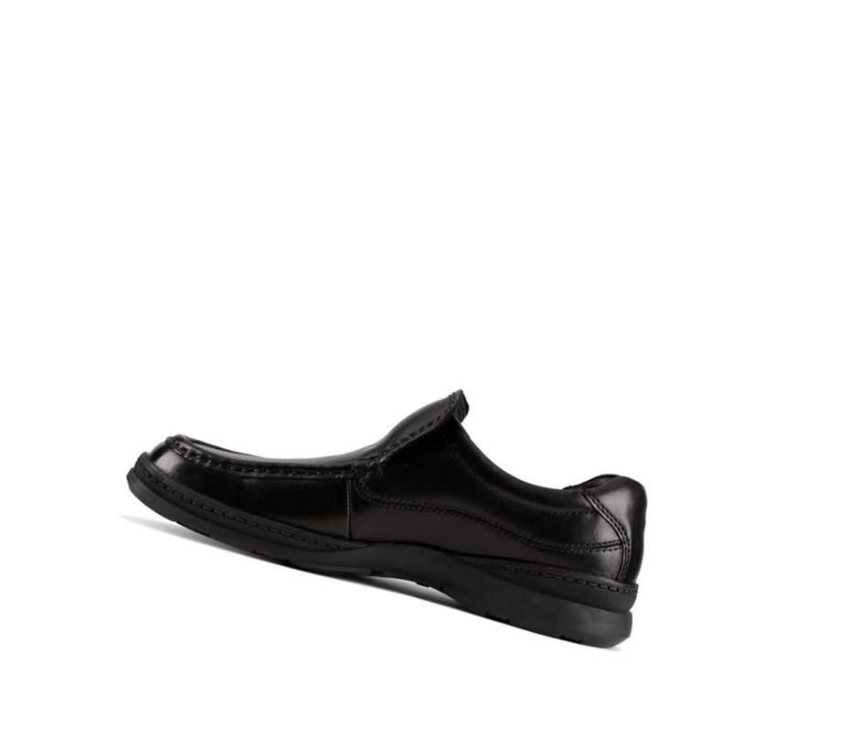 Zapatos Slip On Clarks Line Free Cuero Hombre Negras | FHTD-01964