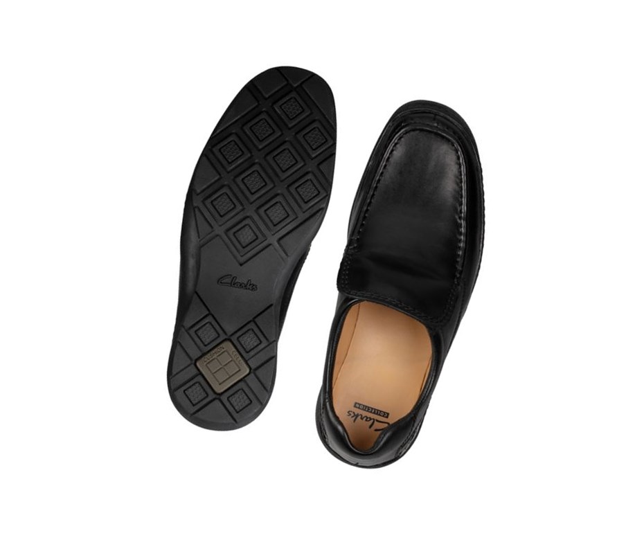 Zapatos Slip On Clarks Line Free Cuero Hombre Negras | FHTD-01964