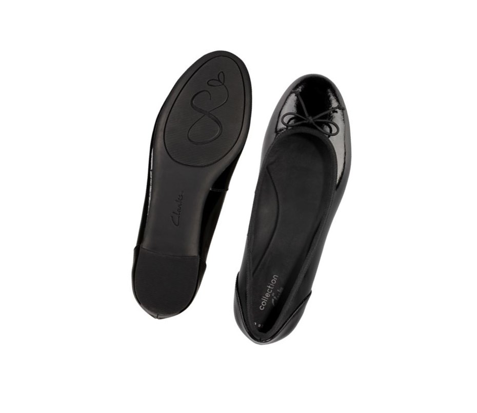 Zapatos Slip On Clarks Patale Charol Cuero Mujer Negras | BRYD-89156