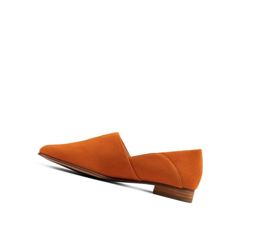 Zapatos Slip On Clarks Pure Tone Gamuza Anchos Fit Mujer Naranjas | IMLJ-64705