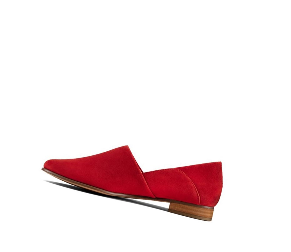 Zapatos Slip On Clarks Pure Tone Gamuza Anchos Fit Mujer Rojas | UJCW-81946