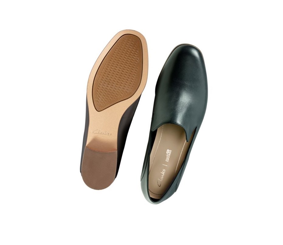 Zapatos Slip On Clarks Pure Viola Cuero Mujer Negras | WMRN-27341