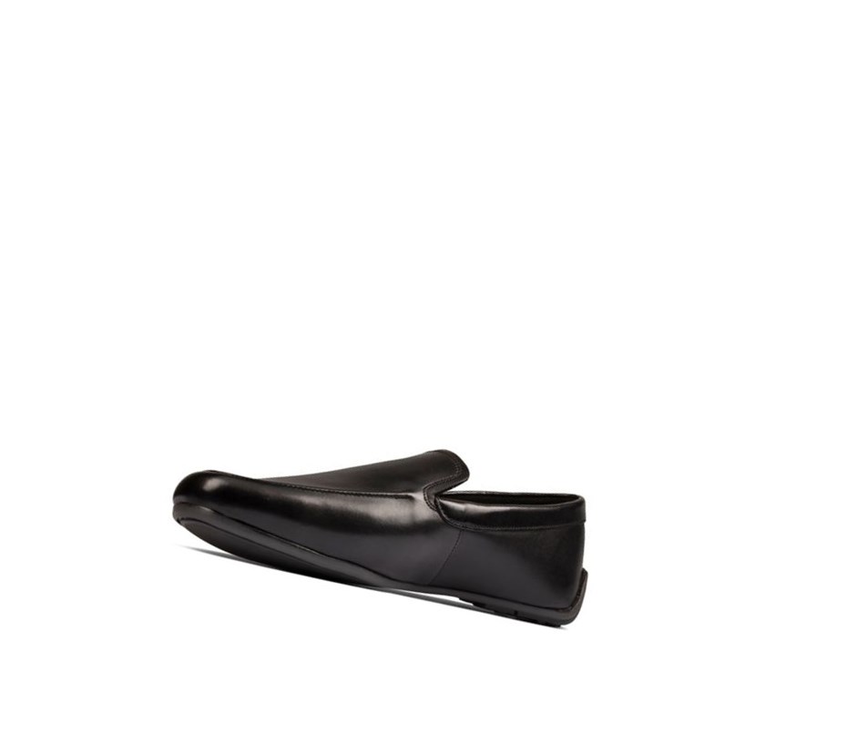 Zapatos Slip On Clarks Reazor Plain Cuero Hombre Negras | SHPM-29134