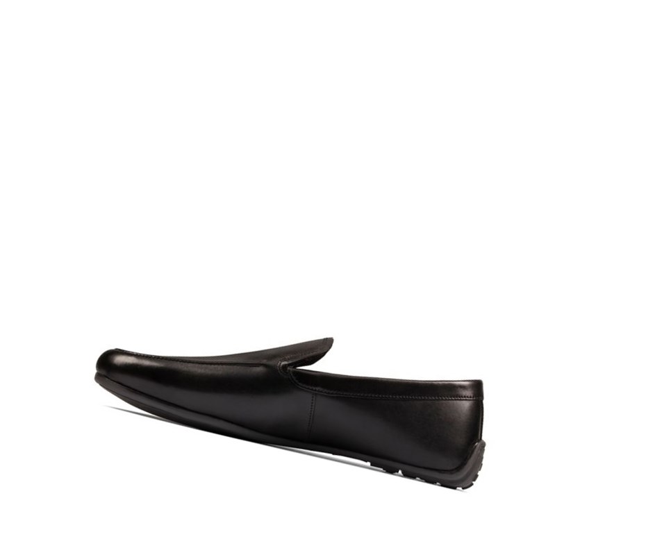 Zapatos Slip On Clarks Reazor Plain Cuero Hombre Negras | SHPM-29134