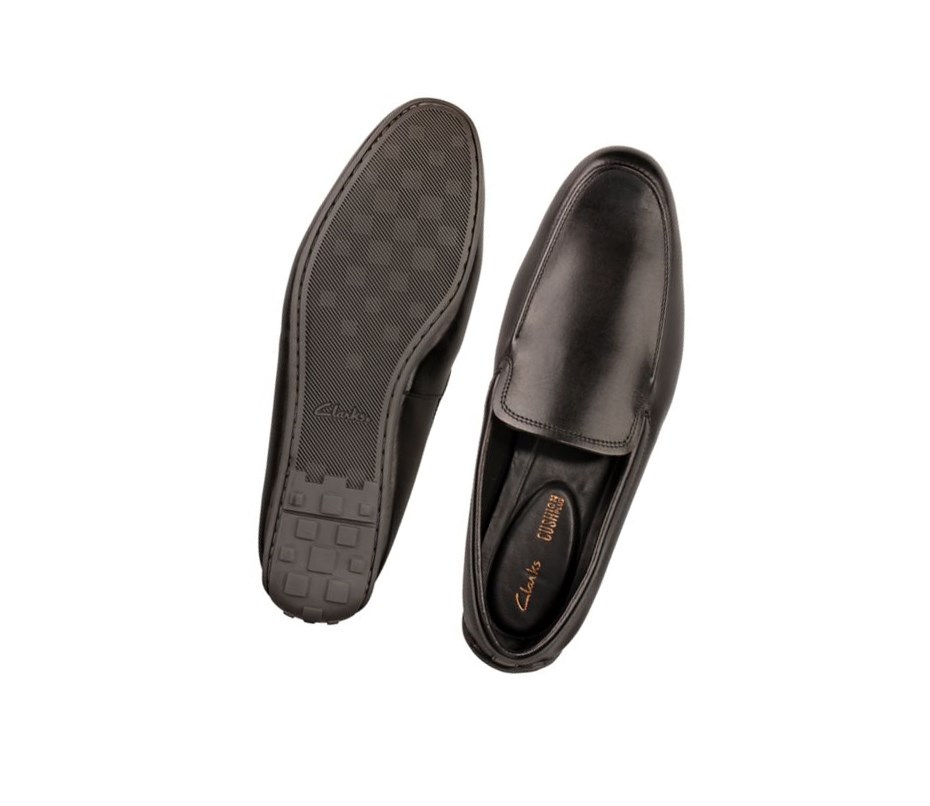 Zapatos Slip On Clarks Reazor Plain Cuero Hombre Negras | SHPM-29134