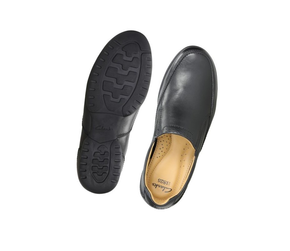 Zapatos Slip On Clarks Recline Free Cuero Hombre Negras | AJIE-37419