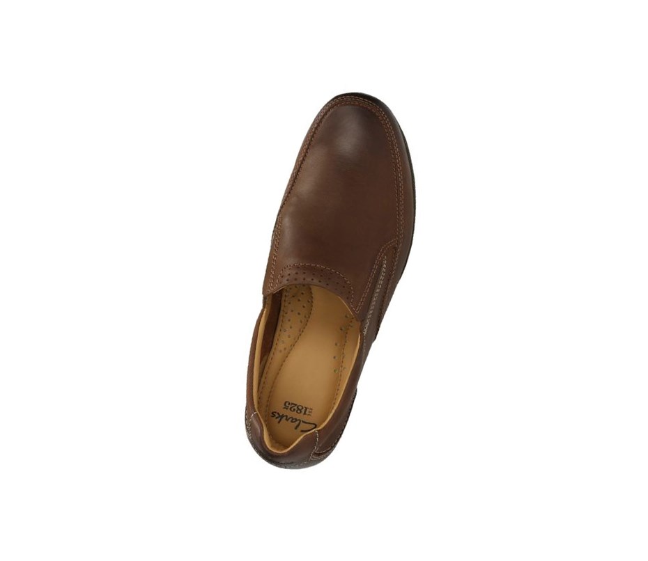 Zapatos Slip On Clarks Recline Free Cuero Hombre Marrones | RSDO-85127