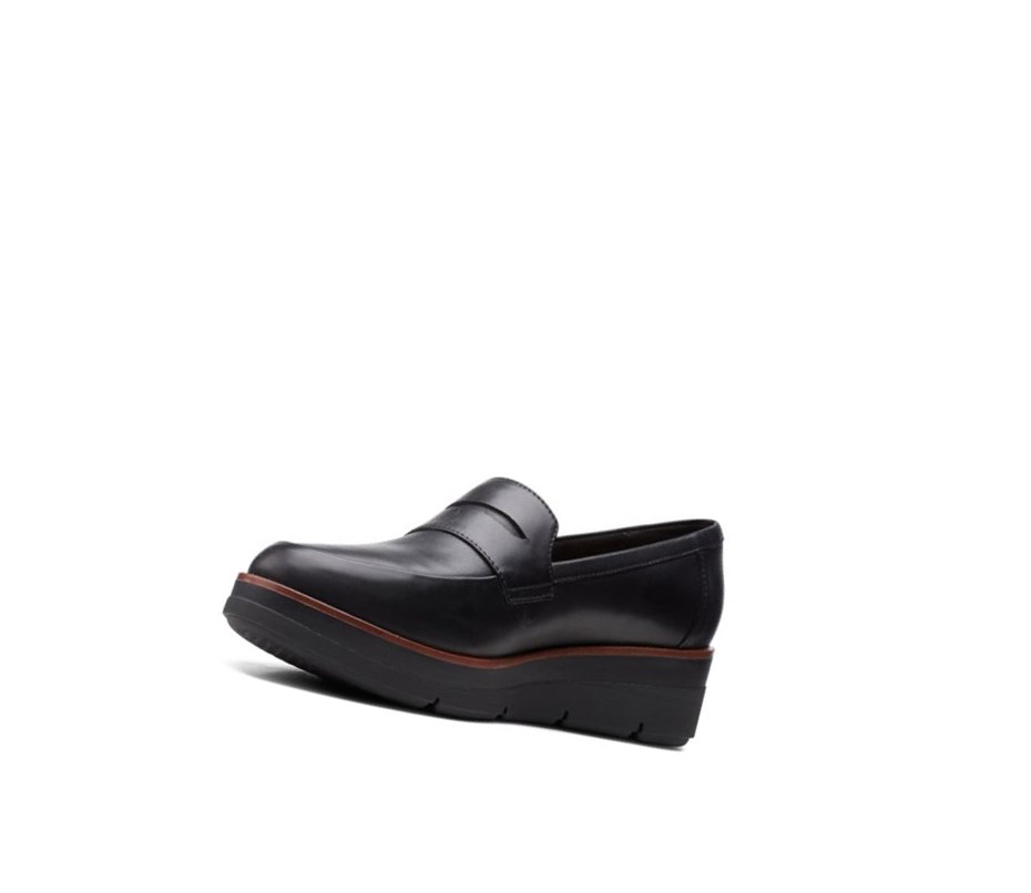 Zapatos Slip On Clarks Shaylin Step Cuero Mujer Negras | GLFT-83067