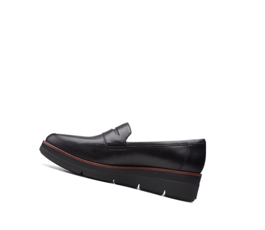 Zapatos Slip On Clarks Shaylin Step Cuero Mujer Negras | GLFT-83067