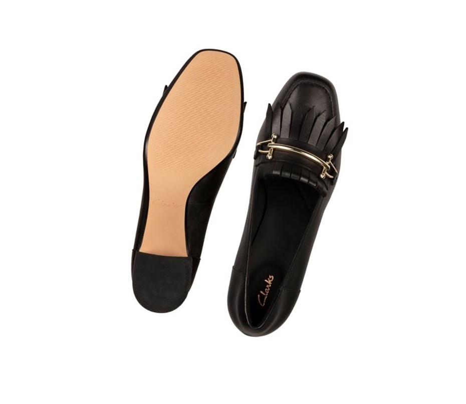 Zapatos Slip On Clarks Sheer 55 Cuero Mujer Negras | NHXA-39204