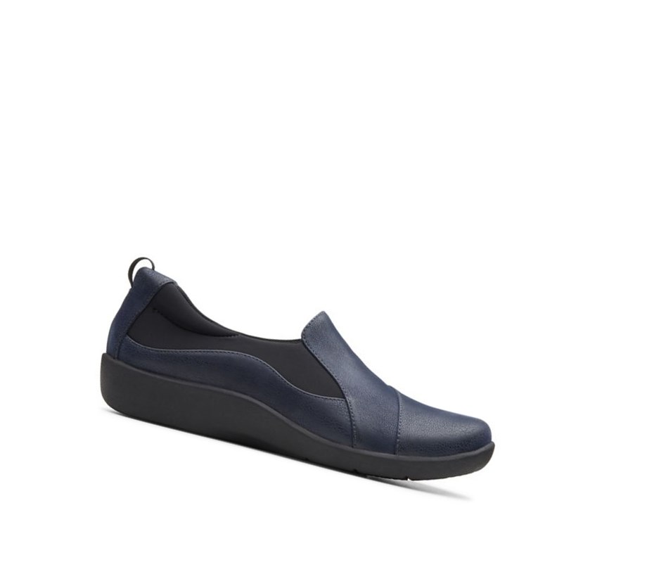 Zapatos Slip On Clarks Sillian Paz Mujer Azul Marino | URPB-06914