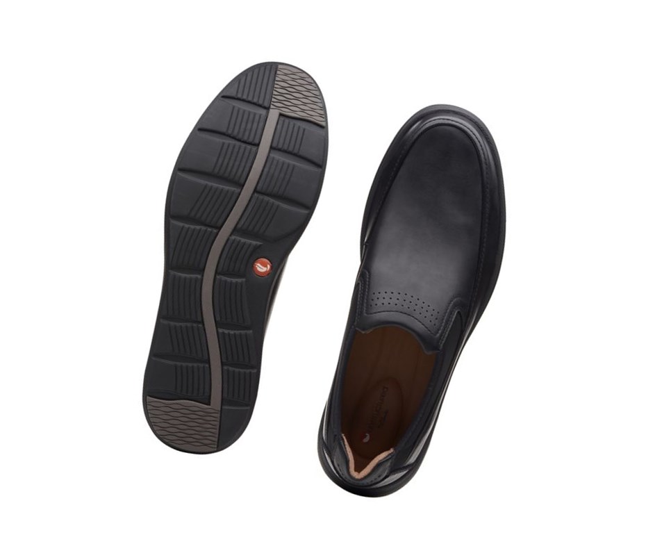 Zapatos Slip On Clarks Un Abode Go Cuero Hombre Negras | EPDJ-86471