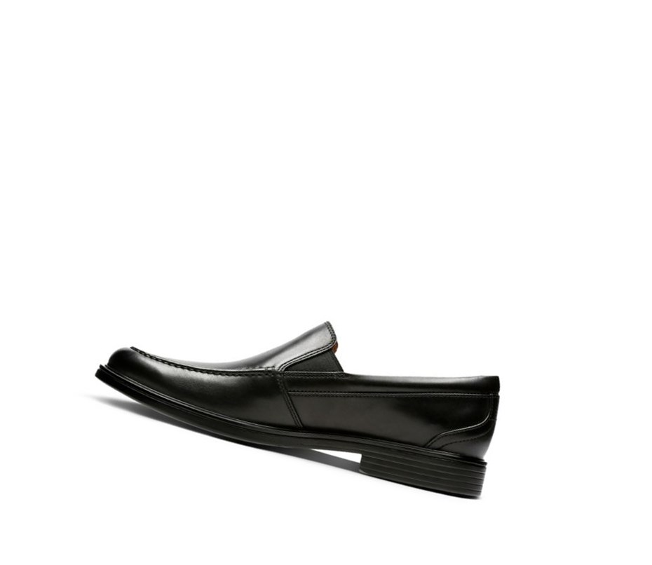 Zapatos Slip On Clarks Un Aldric Slip Cuero Hombre Negras | BDRQ-74519