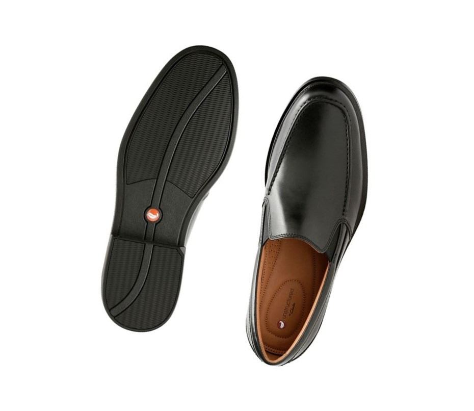 Zapatos Slip On Clarks Un Aldric Slip Cuero Hombre Negras | MEKB-35069