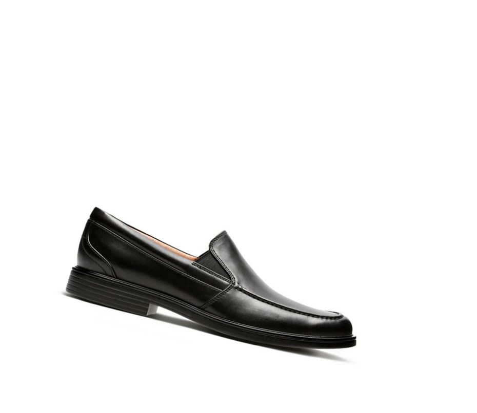 Zapatos Slip On Clarks Un Aldric Slip Cuero Hombre Negras | MEKB-35069