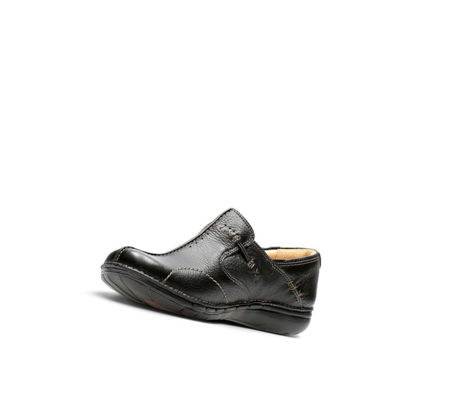 Zapatos Slip On Clarks Un Loop Cuero Mujer Negras | BHEQ-80129