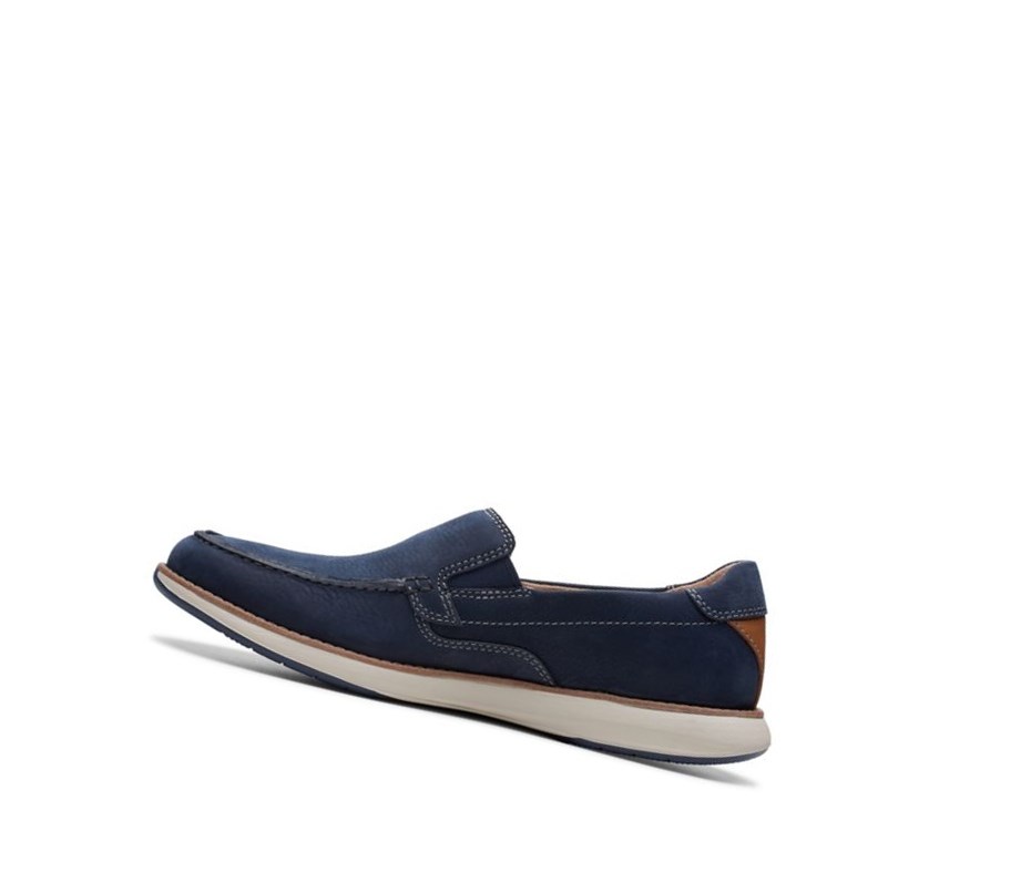 Zapatos Slip On Clarks Un Pilot Step Nubuck Cuero Hombre Azul Marino | YOEB-30214