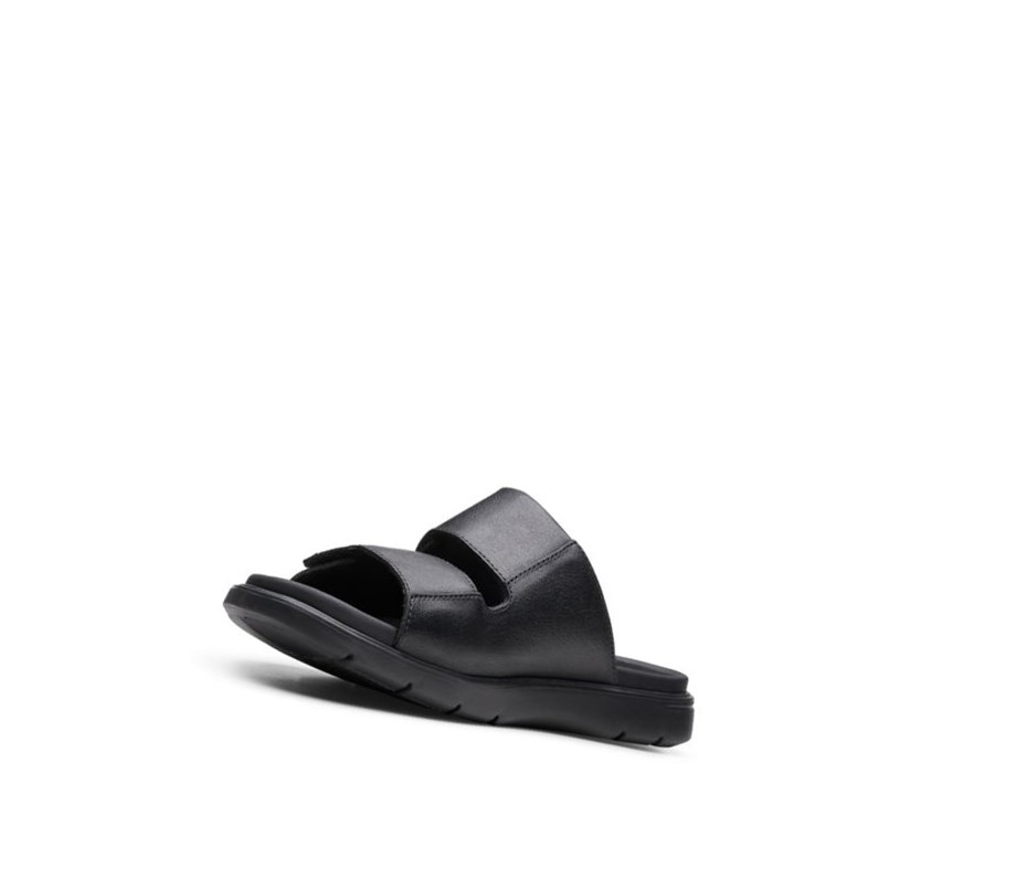 Zapatos Slip On Clarks Unwilmore Part Cuero Hombre Negras | JDEK-13976