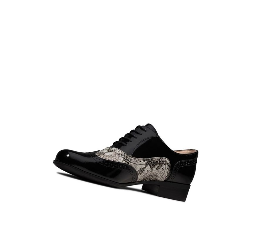 Zapatos con Cordones Clarks Hamble Oak Cuero Mujer Negras Serpent | ATSW-57328