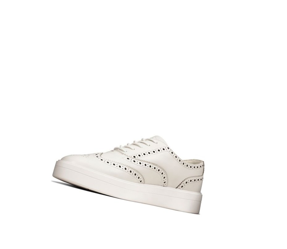 Zapatos con Cordones Clarks Hero Cuero Mujer Blancas | TNWM-51803