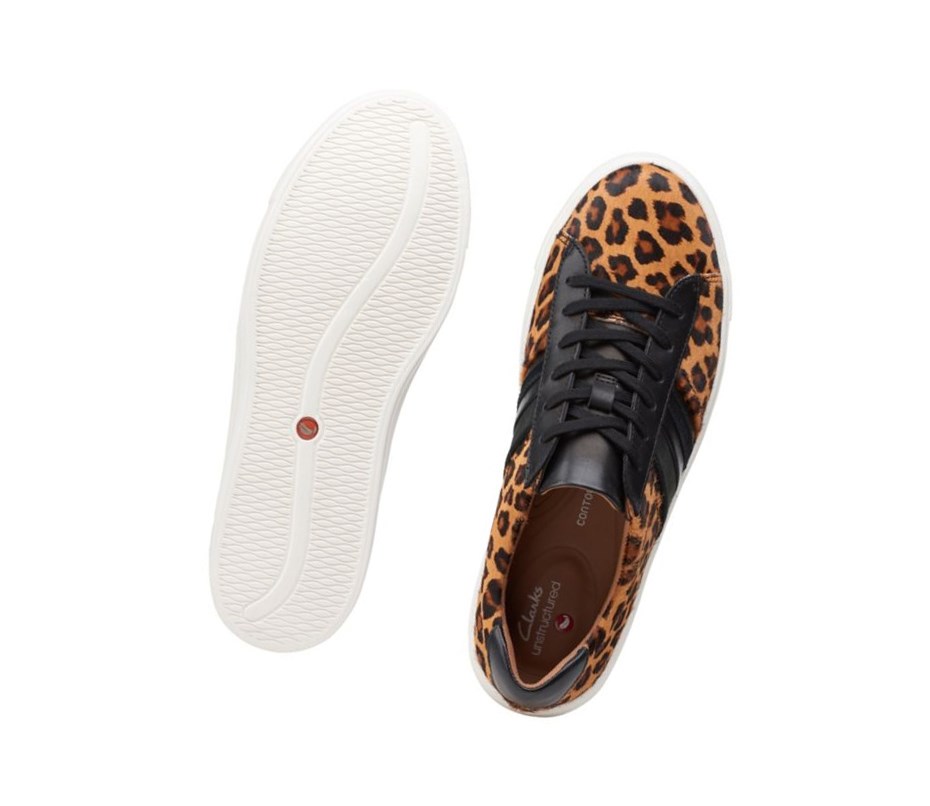 Zapatos con Cordones Clarks Un Maui Band Print Pony Cuero Mujer Leopardo | CRDL-25391