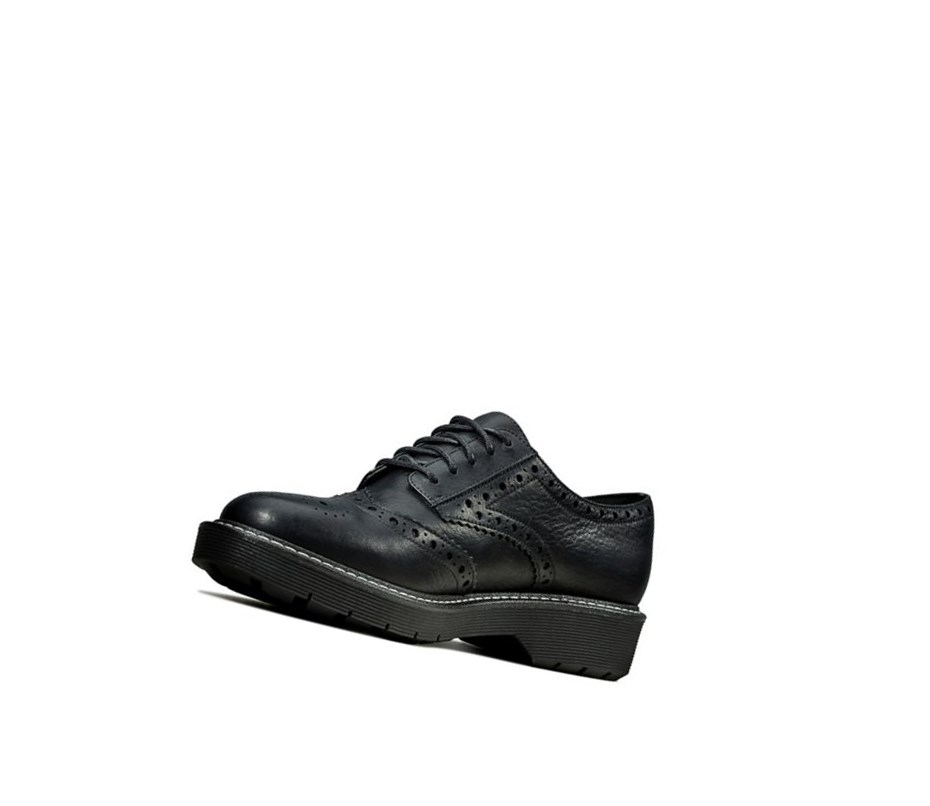 Zapatos con Cordones Clarks Witcombe Echo Cuero Mujer Negras | GYMK-61890