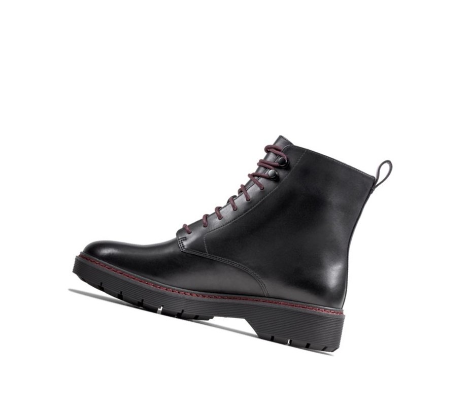 Zapatos con Cordones Clarks Witcombe Hi Cuero Mujer Negras | RATS-68947