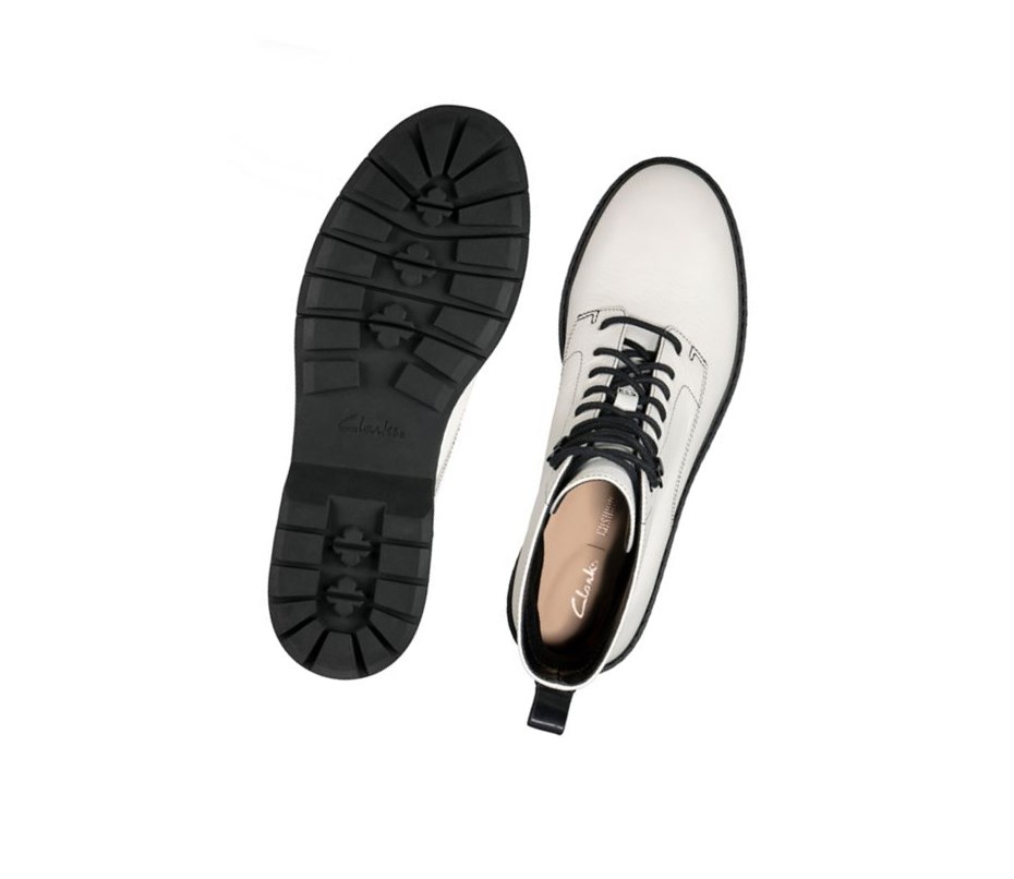 Zapatos con Cordones Clarks Witcombe Hi Cuero Mujer Blancas | XHON-53019