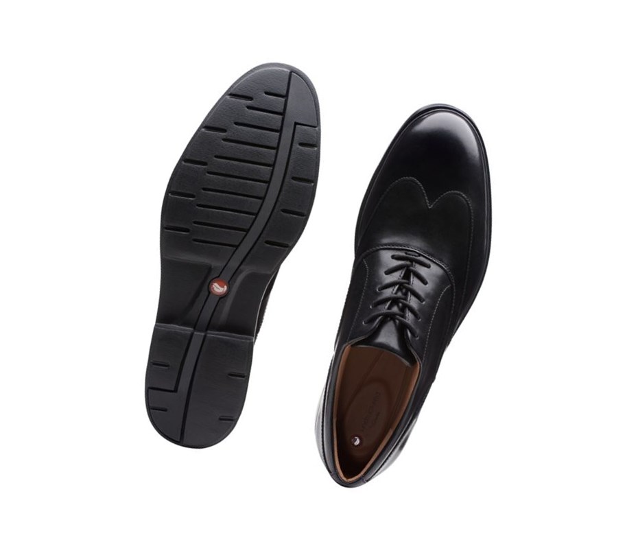 Zapatos de Vestir Clarks Un Tailor Wing Cuero Hombre Negras | ADGV-60718