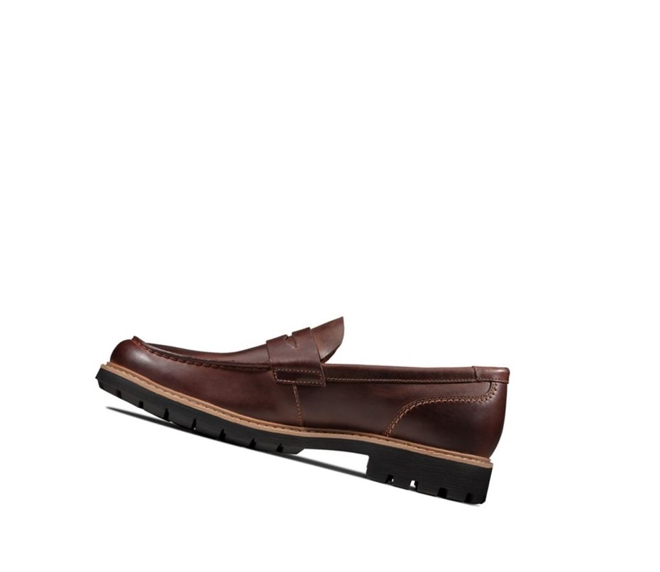 Zapatos del Barco Clarks Batcombe Edge Cuero Hombre Marrones Oscuro | TFNJ-50892