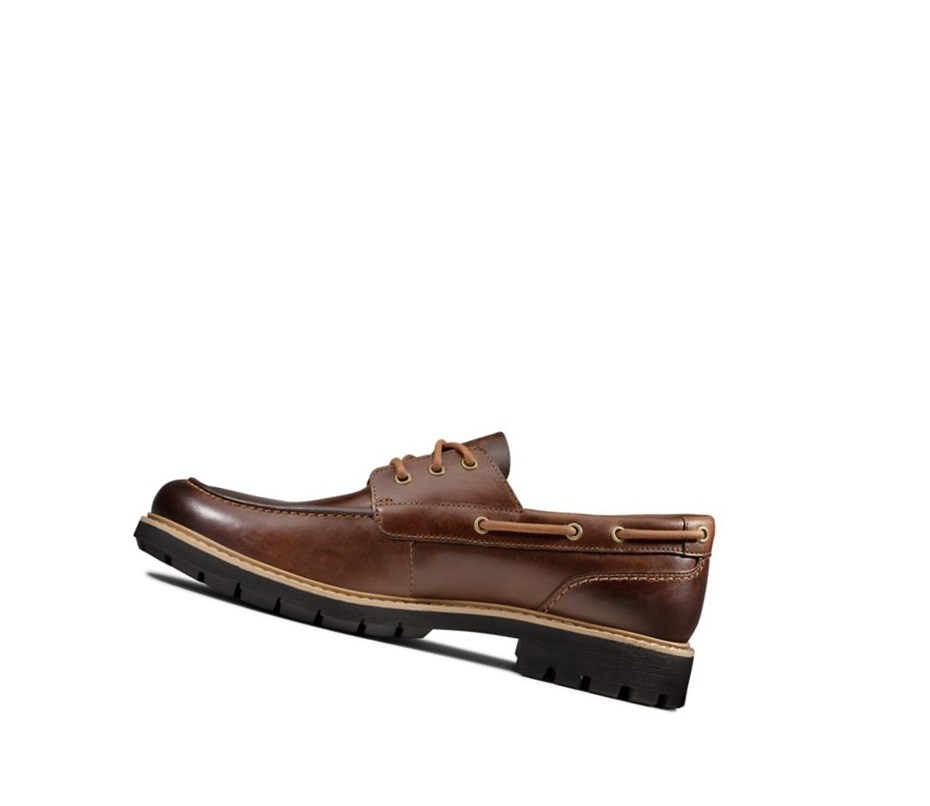 Zapatos del Barco Clarks Batcombe Sail Cuero Hombre Marrones Oscuro | CWFL-60173