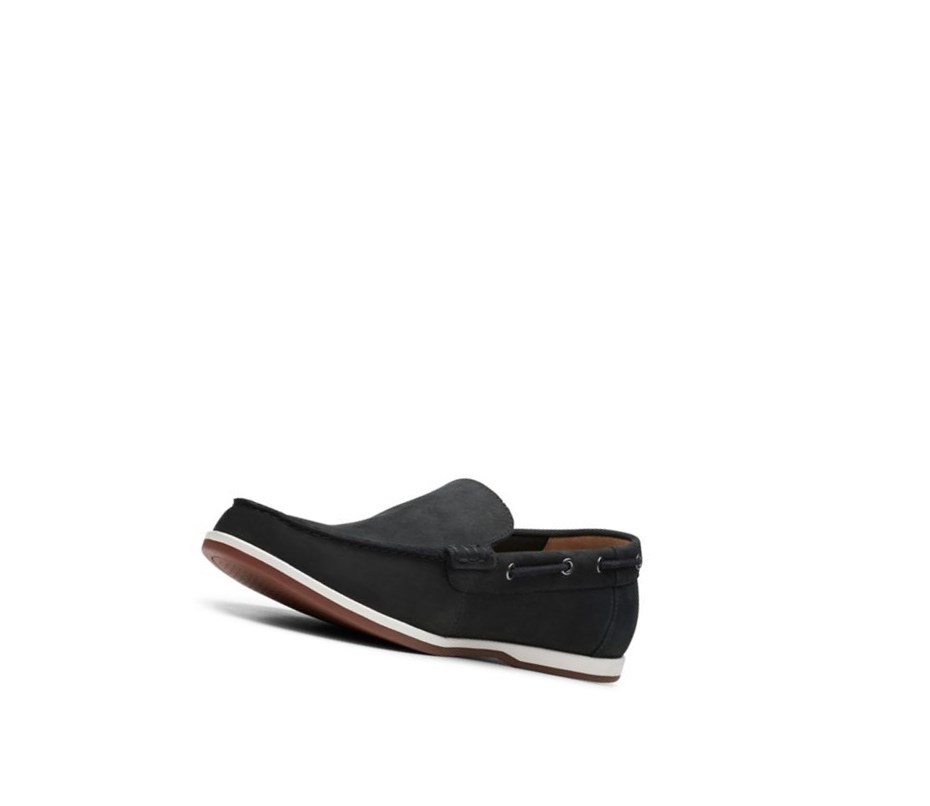 Zapatos del Barco Clarks Morven Sun Nubuck Hombre Negras | ILKR-13462